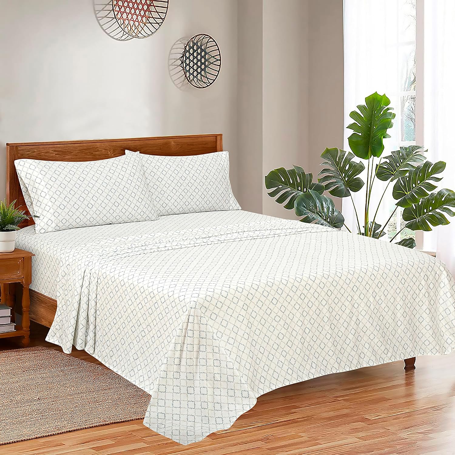 Royalelinens ROYALE LINENS 300 Thread Count 100% Long Staple Combed Cotton Sheet Set - 4 Piece Full Bed Sheets - 1 Fitted, 1 Flat, 2 Pillow…