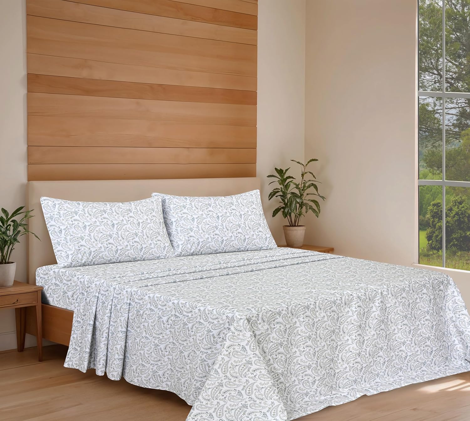 Ruvanti 100% Cotton Organic Percale Sheets Twin XL Size – Crisp Cooling Bed Sheets for Hot Sleepers, Deep Pocket 15”, Soft Peach Finish, Br…
