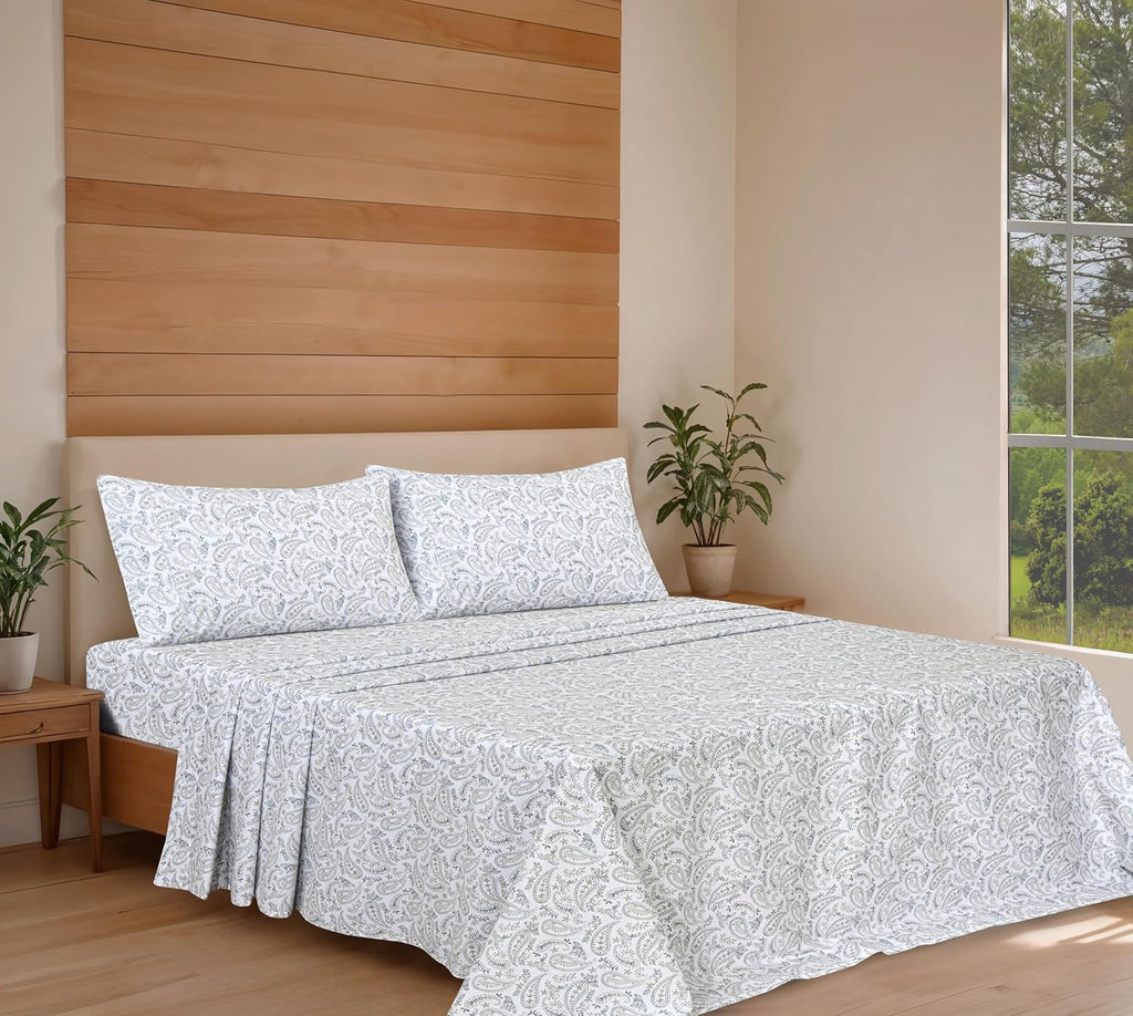 Ruvanti 100% Cotton Organic Percale Sheets Queen Size – Crisp Cooling Bed Sheets for Hot Sleepers, Deep Pocket 15”, Soft Peach Finish, Brea…