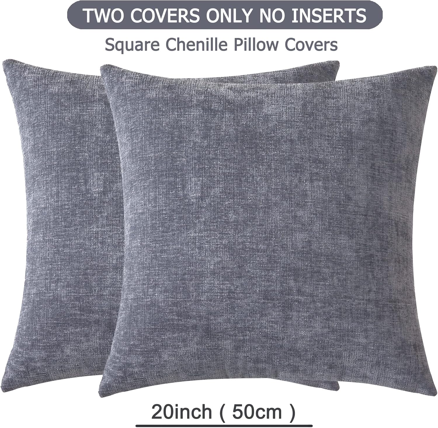 Gawamay Decorative Square Throw Pillow Covers 20"x20" Inch Set of 2, Super Soft Chenille Pillows Cover Fall Pillowcase for Living Room Bedr…