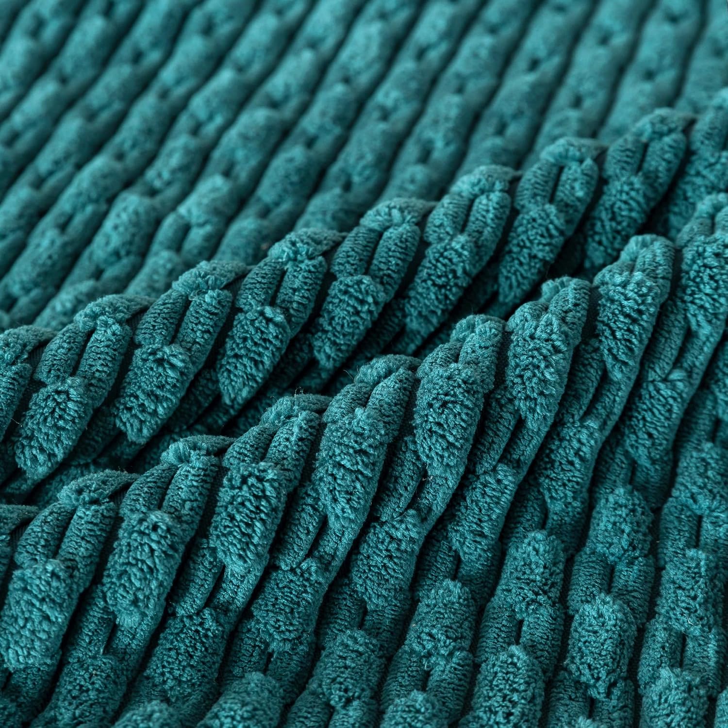 Cozoomy Set of 4 Teal Decorative Throw Pillow Covers 22x22 Inch Corduroy Pillow Covers for Bed Couch Sofa Living Room Soft Square Cushion C…