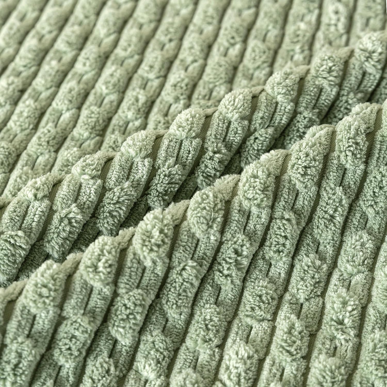 Cozoomy Set of 4 Sage Green Decorative Throw Pillow Covers 26x26 Inch Corduroy Pillow Covers for Bed Couch Sofa Living Room Soft Square Cus…