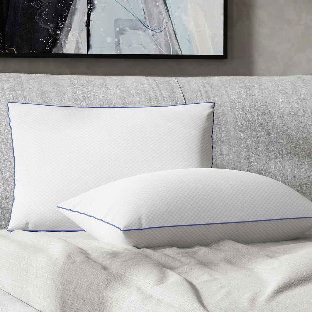 Vibe Cooling Gel-Infused Shredded Memory Foam Pillow, 2 Pack, Oversized (15” x 27”)