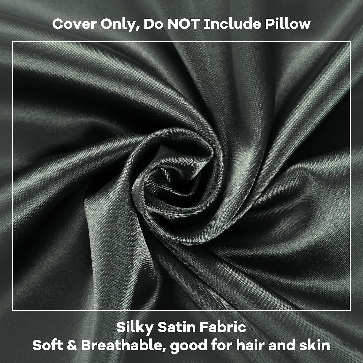 HOMBYS Satin Bed Wedge Pillow Cover Silky & Smooth Wedge Pillowcase 1 Pack 24x24x12.5, Soft & Breathable, Removable & Machine…