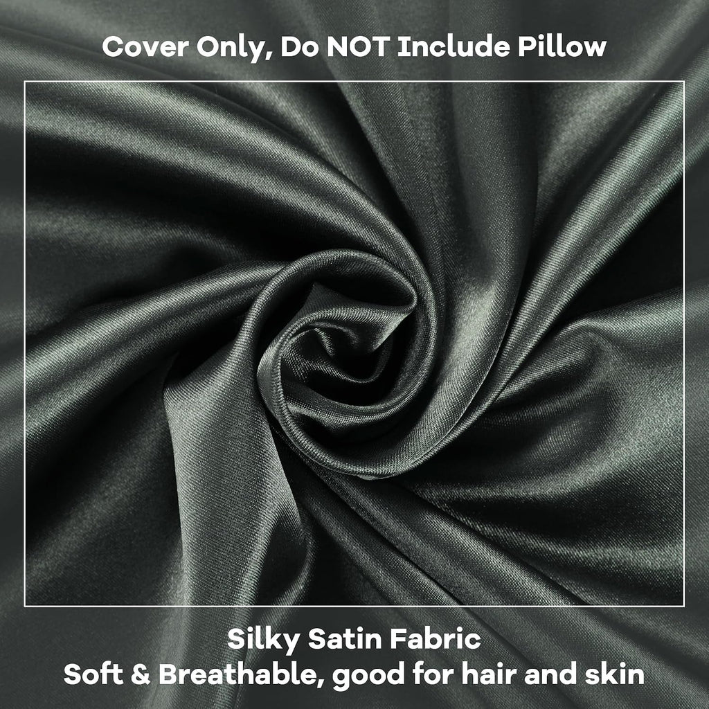 HOMBYS Satin Bed Wedge Pillow Cover Silky & Smooth Wedge Pillowcase 1 Pack 24x24x8, Soft & Breathable, Removable & Machine…