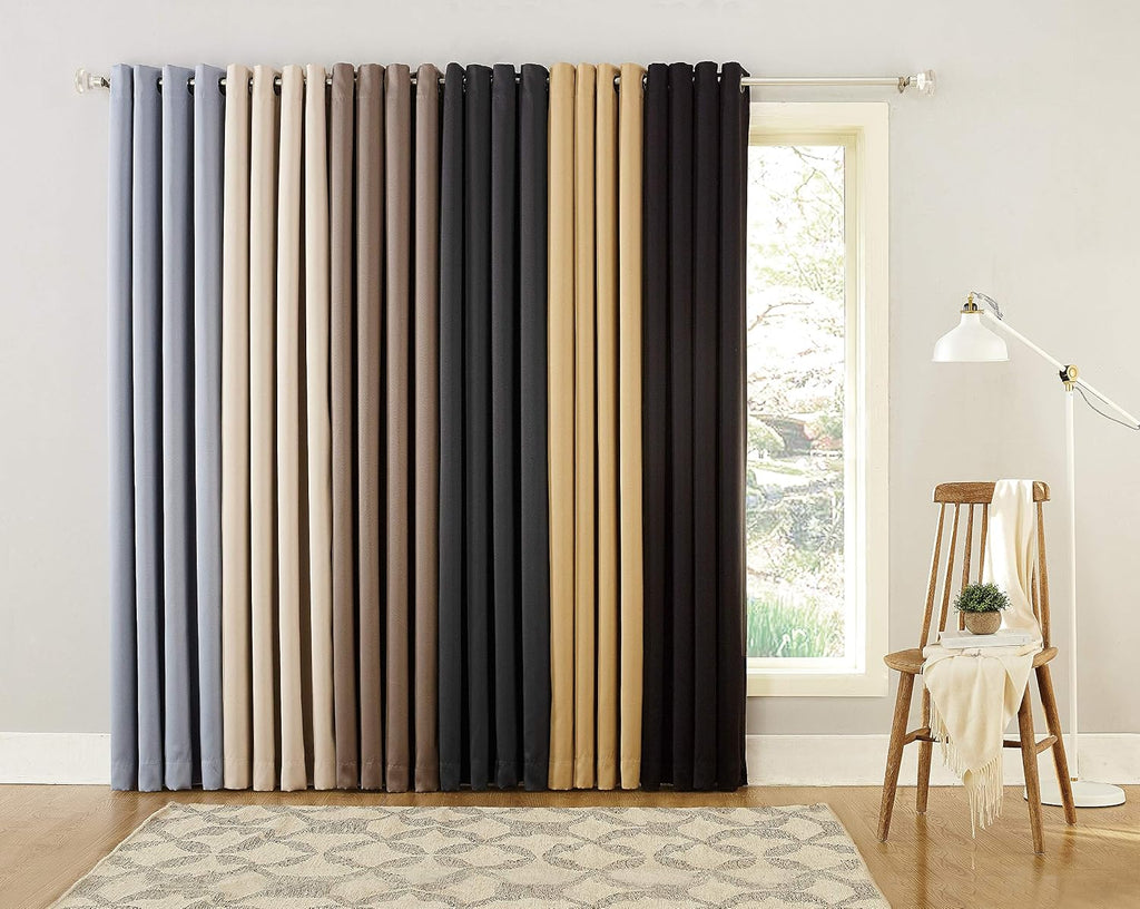Sun Zero Nordic 2-Pack Theater Grade Noise Reducing Extreme 100% Blackout Grommet Curtain Panel Pair, 52" x 63, Coal Gray