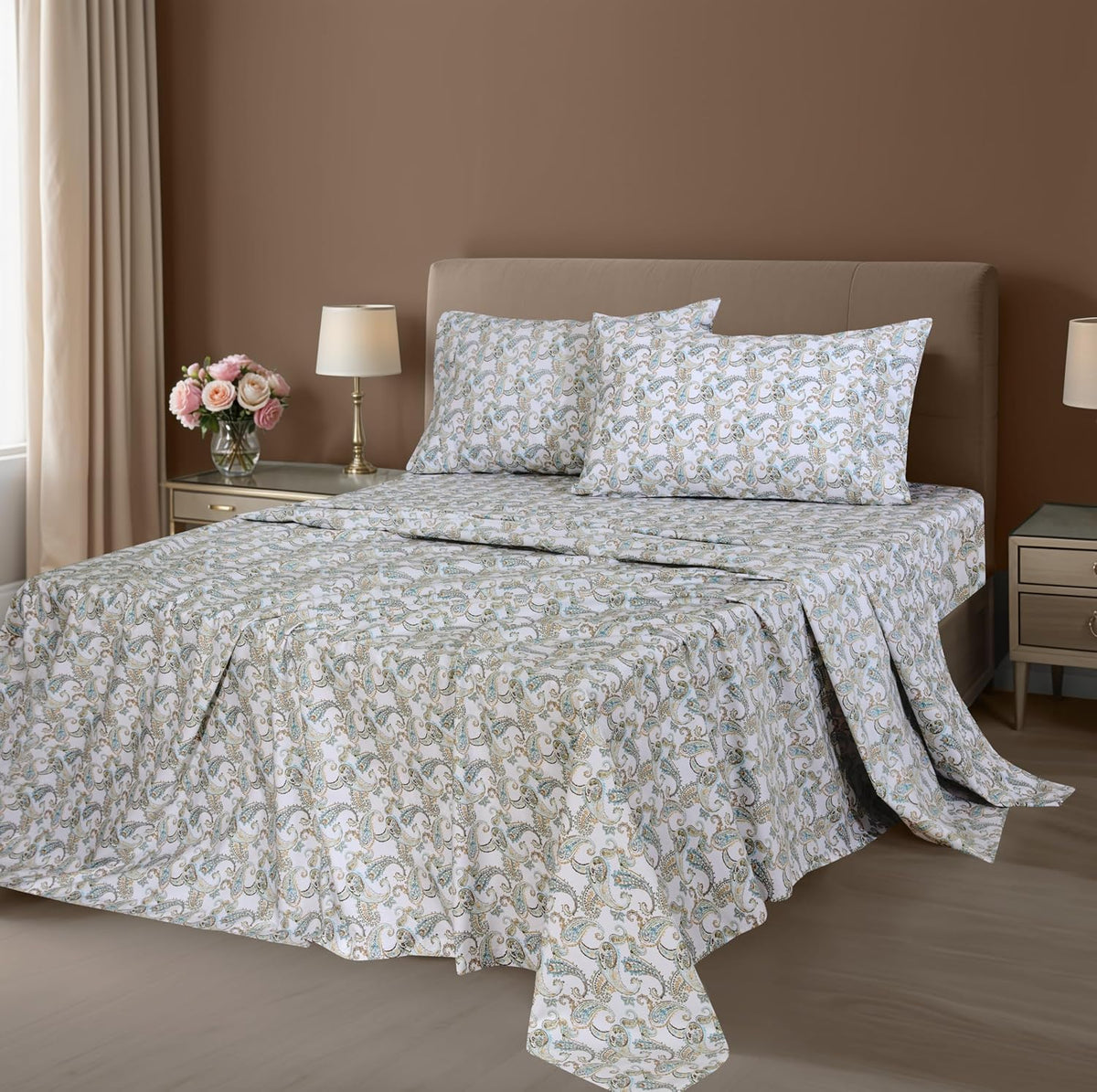 Zoyer 100% Cotton Sheets – King Size Percale Bedding, Cooling & Breathable, Durable with a Crisp, Soft & Comfortable Feel, 16" Deep Pocket,…