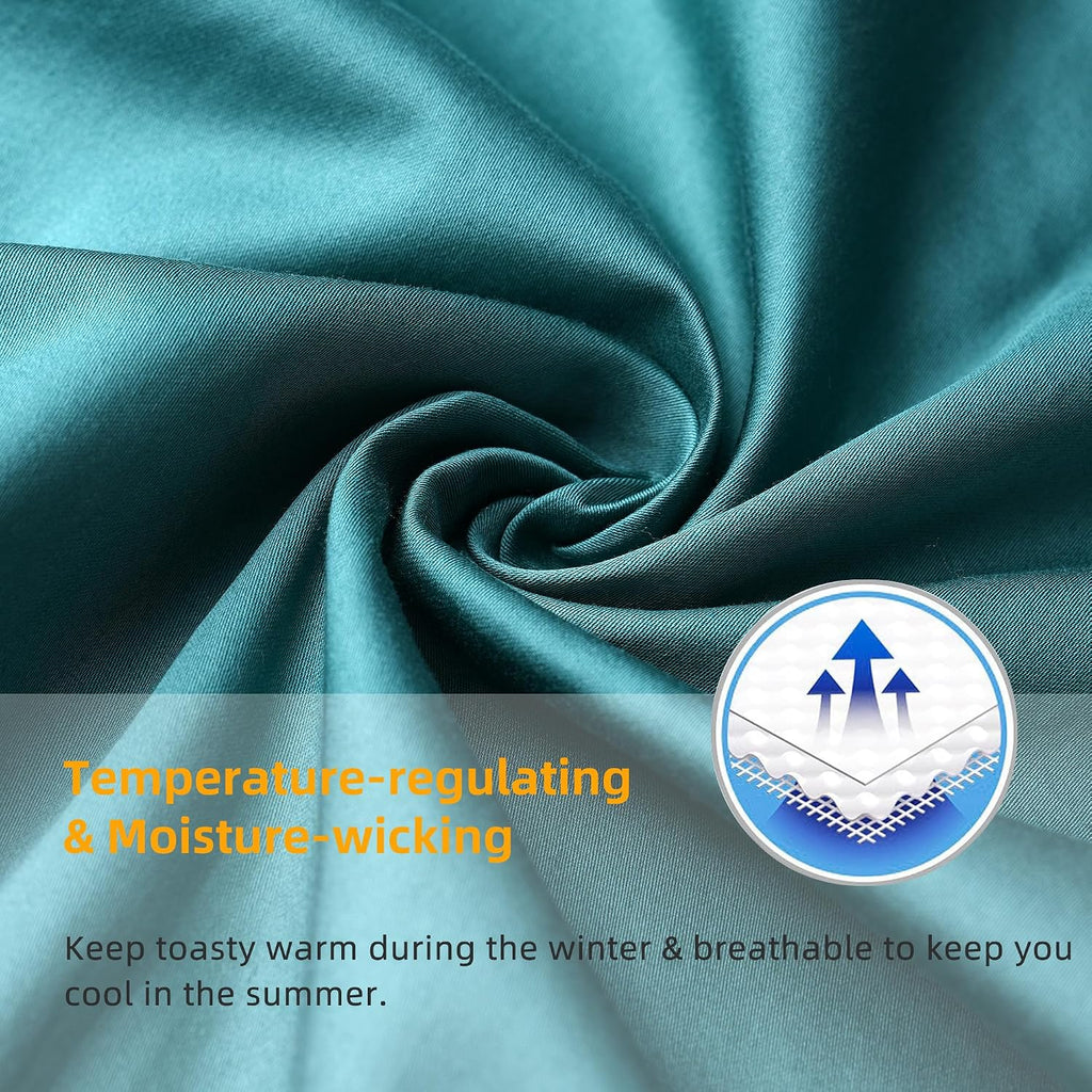 BestSeason Cotton Pillow Protectors/Cover Queen Size with Zipper 2 Pack Teal Blue Pillow Cases Cooling & Breathable Bed Pillow Protectors S…