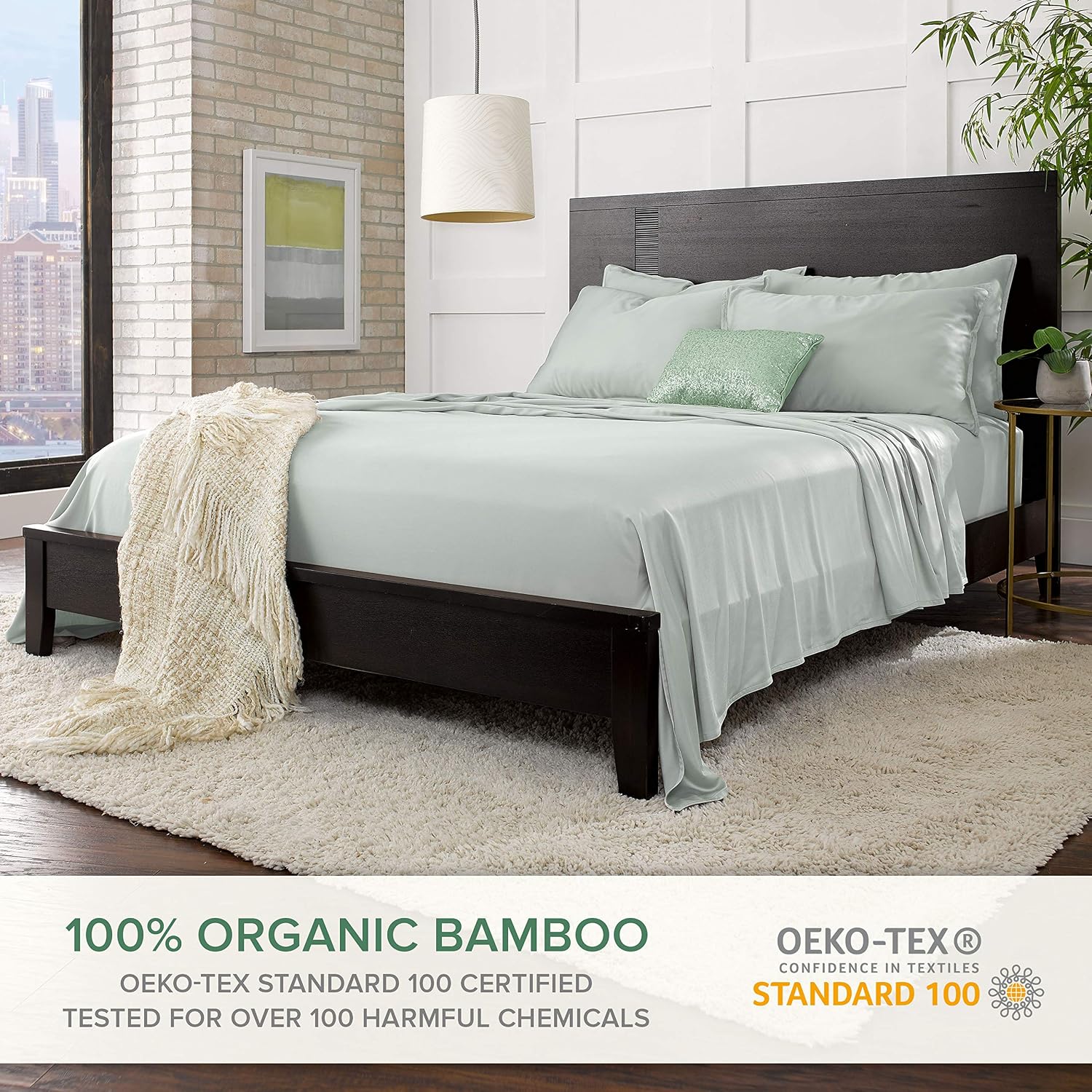 PureBamboo Pure Bamboo Short Queen Sheets for RV Camper (60"x75") - Genuine 100% Organic Viscose Derived from Bamboo Bed Sheet Set, Soft &…