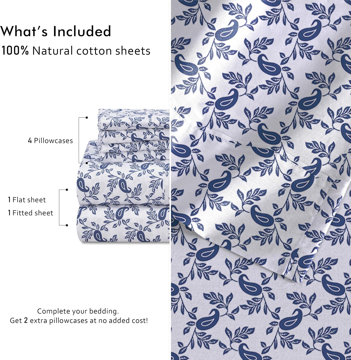 Ruvanti 100% Cotton Percale Sheets Twin XL Size 4 Piece Set, Cooling Bed Sheets for Hot Sleepers, Deep Pocket 16”, Breathable Lightweight &…