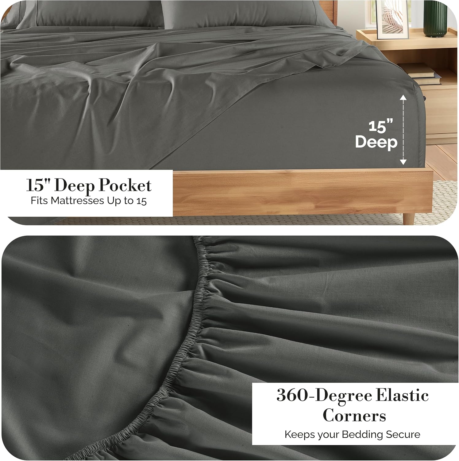 Casa Platino Cal King Sized Sheets – 6 Piece Cal King Size Sheets Set, Soft & Breathable, with 15 Inch Deep Pocket Fitted Sheet, Cozy…