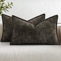 decorUhome Chenille Throw Pillow Covers 12x20 Set of 2, Soft Textured Slubby Modern Decorative Pillow Covers with Elegant Design for Couch,…