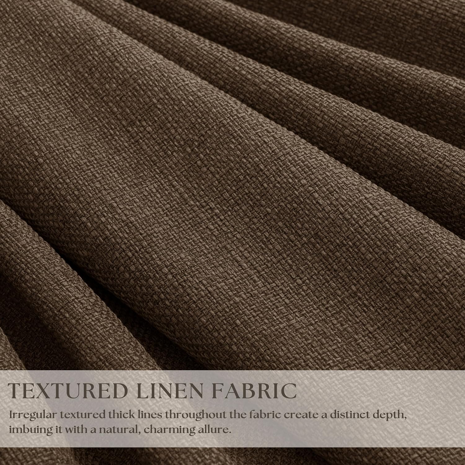 120 Inch Pinch Pleat Drapes Brown Room Darkening Curtains 120 Inches Long for Bedroom Rustic Cottagecore 100% Blackout Thick Linen Double…