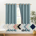 NICETOWN 100% Absolutely Blackout Linen Curtains with Thermal Insulated White Liner, Skylark Blue, 52 inches Wide, 72 inches Length…