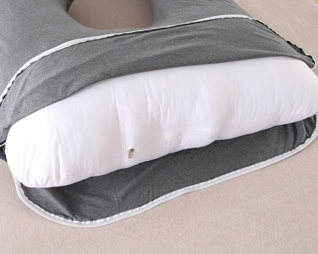 Amagoing 55 inches Pregnancy Pillows for Sleeping, U Shaped Maternity Full Body Pillow for Pregnant Women with Hip, Leg, Back, Belly Suppor…
