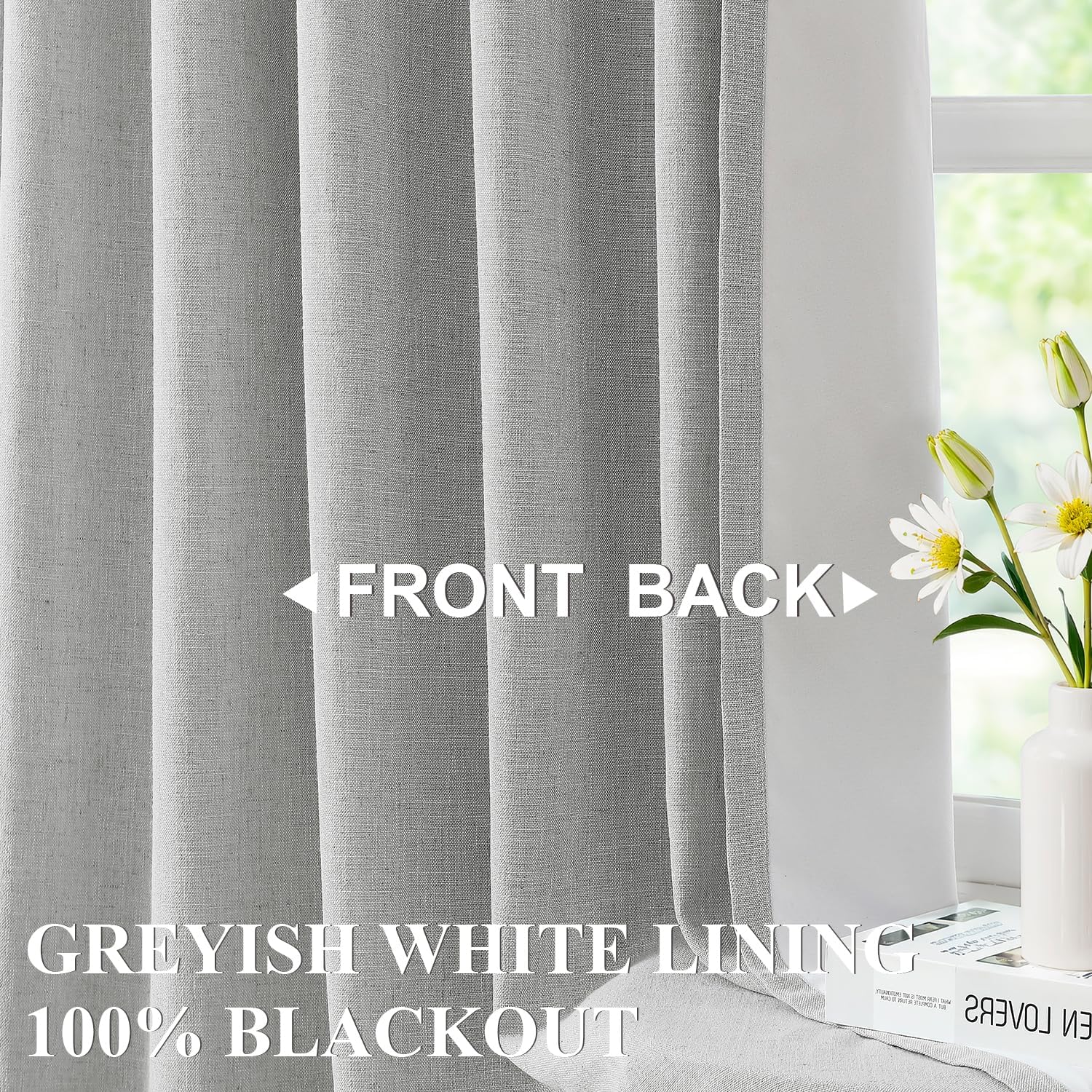 VisionHome Vision Home Light Gray Pinch Pleated Full Blackout Curtains Linen Blended Thermal Insulated Window Panels 112 inch for Bedroom L…