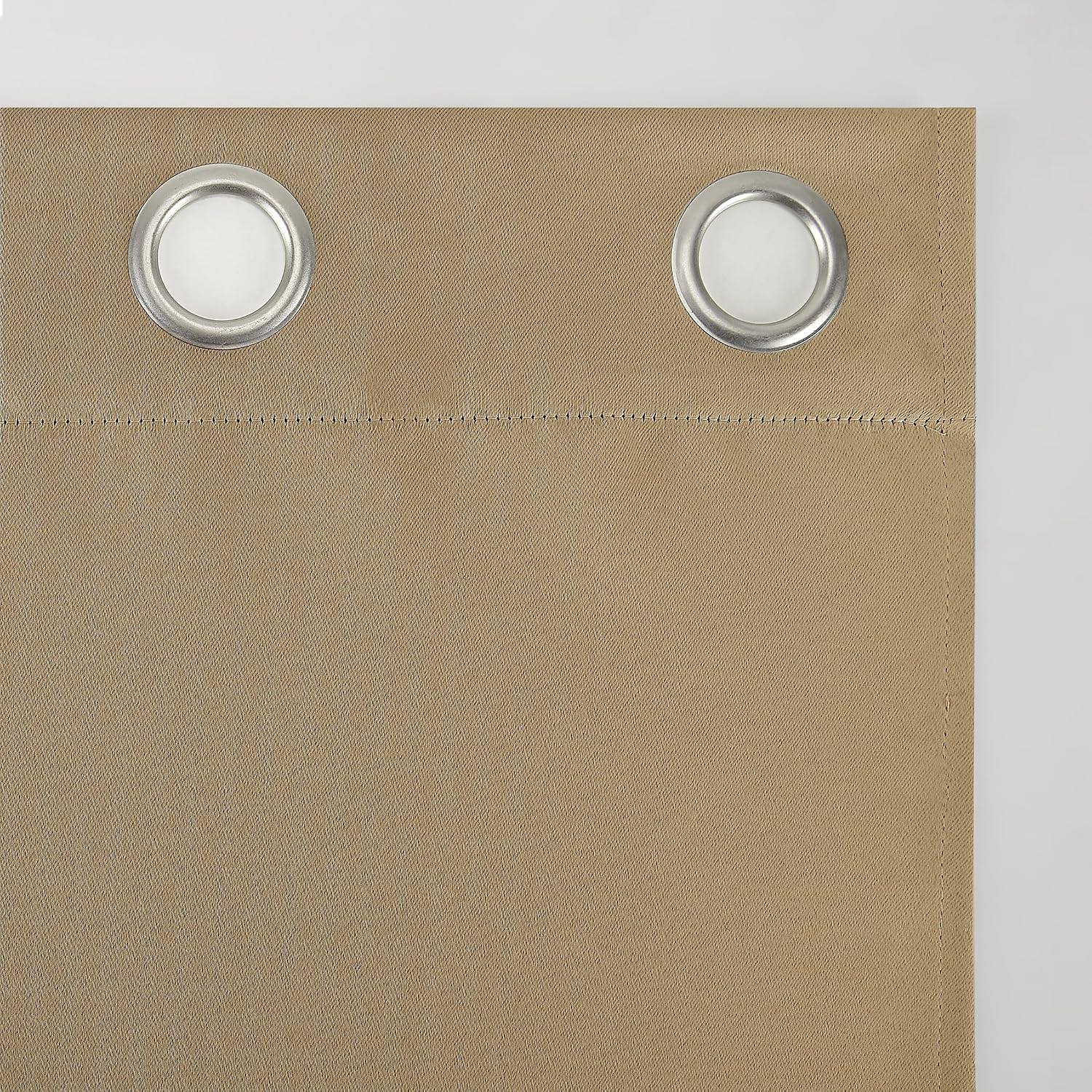 Sun Zero Easton Energy Saving Blackout Grommet Curtain Panel, 40" x 54", Taupe
