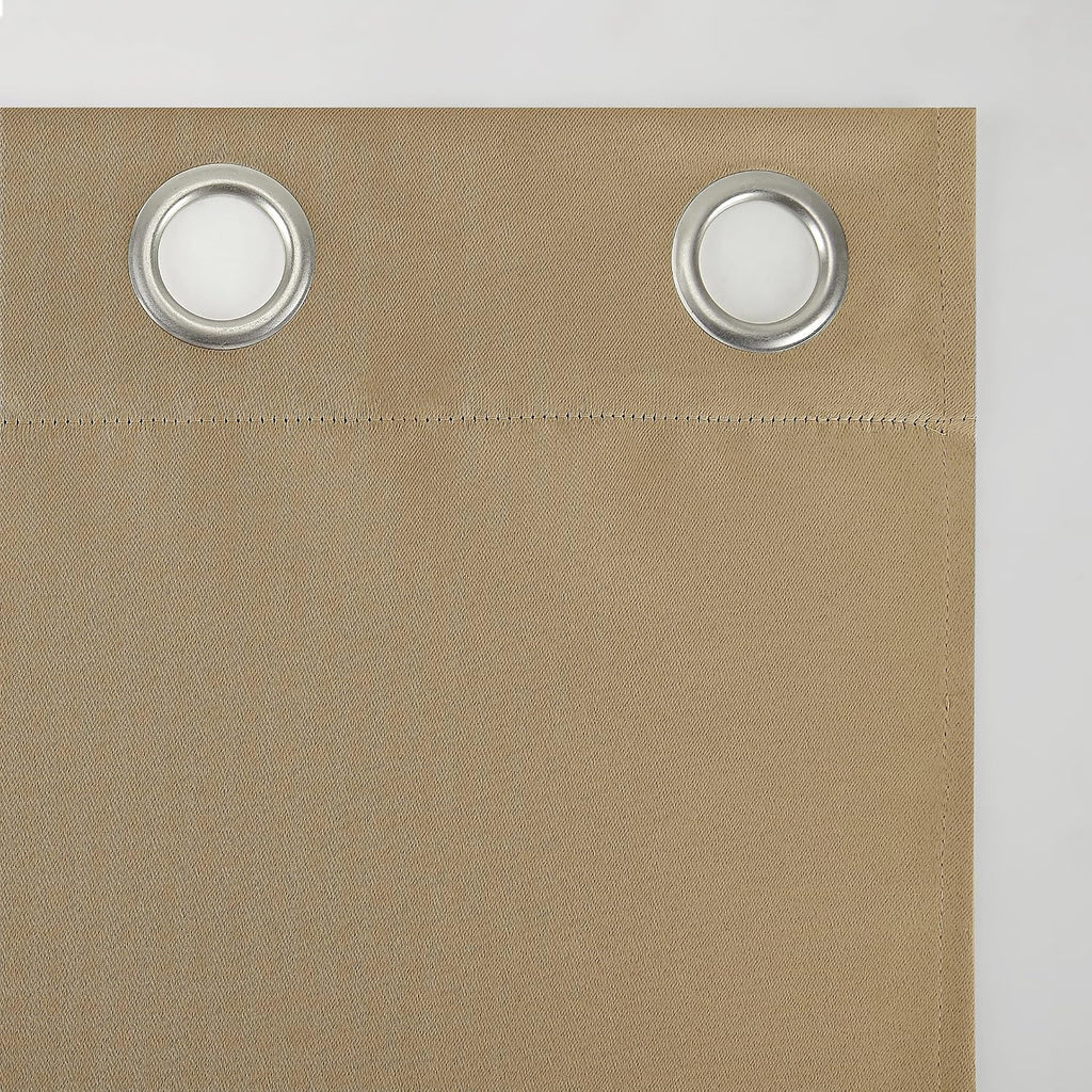 Sun Zero Easton Energy Saving Blackout Grommet Curtain Panel, 40" x 84", Taupe