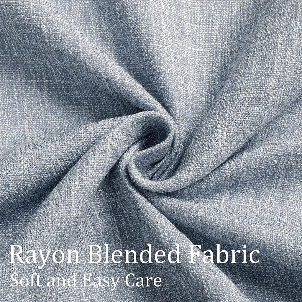 VisionHome Vision Home Chambray Blue Full Blackout Curtains Pinch Pleated Room Darkening Window Curtains 63 inch for Living Room Bedroom Th…