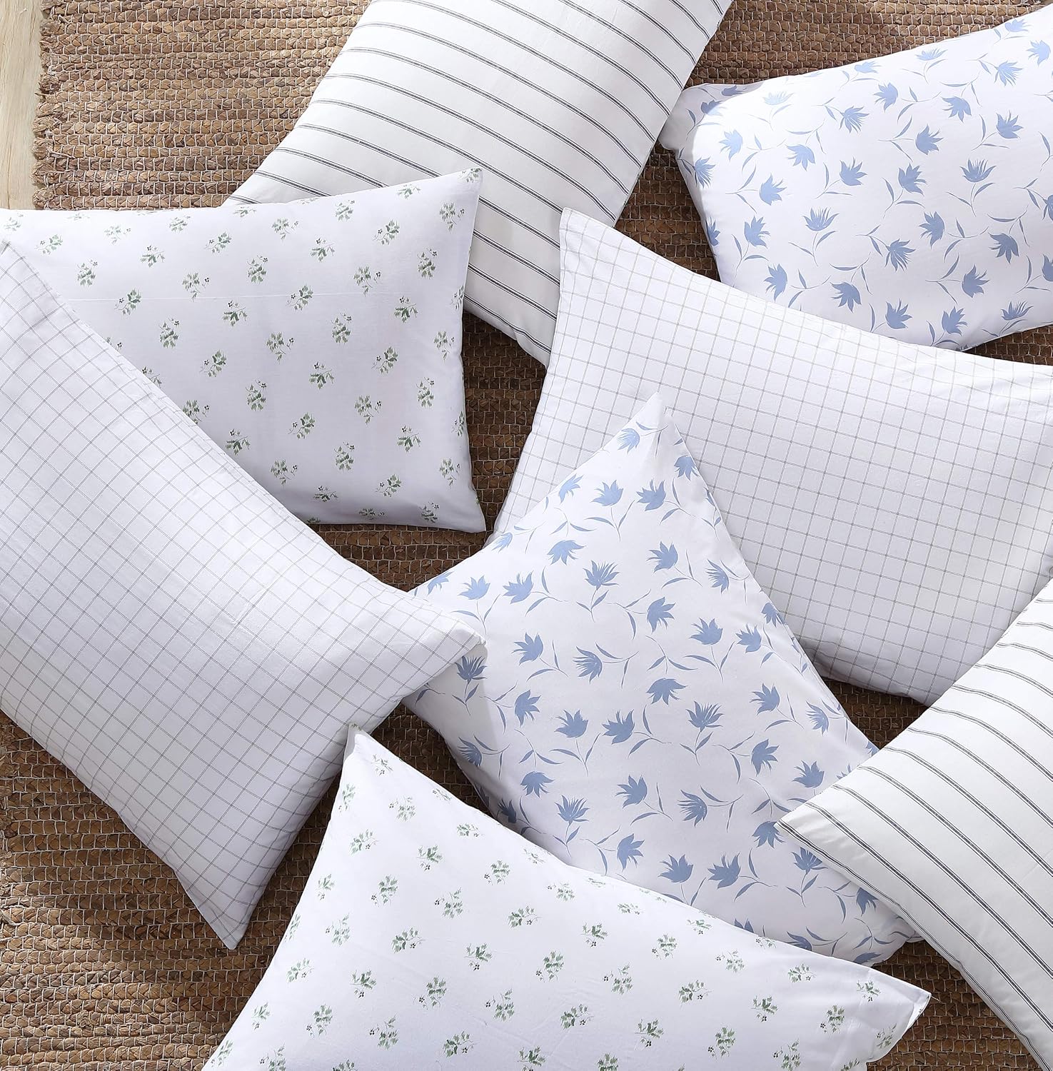 StoneCottage Stone Cottage - Twin Sheets, Cotton Percale Bedding Set, Crisp & Cool Ideal Bedding Set (Trenton Stripe Grey, Twin) Cotton Grey