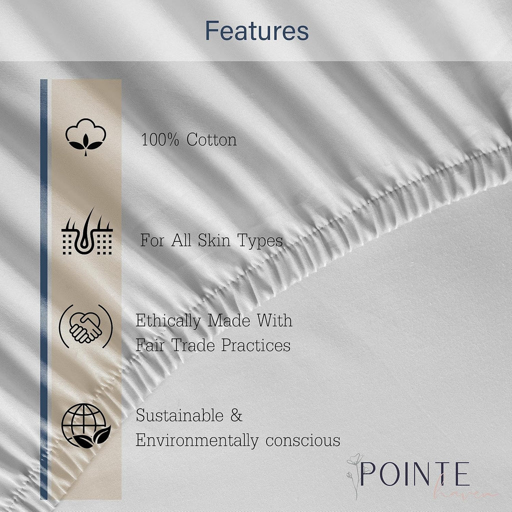 Pointehaven Bedding 4 Pieces California King 100% Cotton Percale Sheets- Printed Bed Sheet & Pillowcase Sets- Soft Cotton Bed Sheets Set- F…