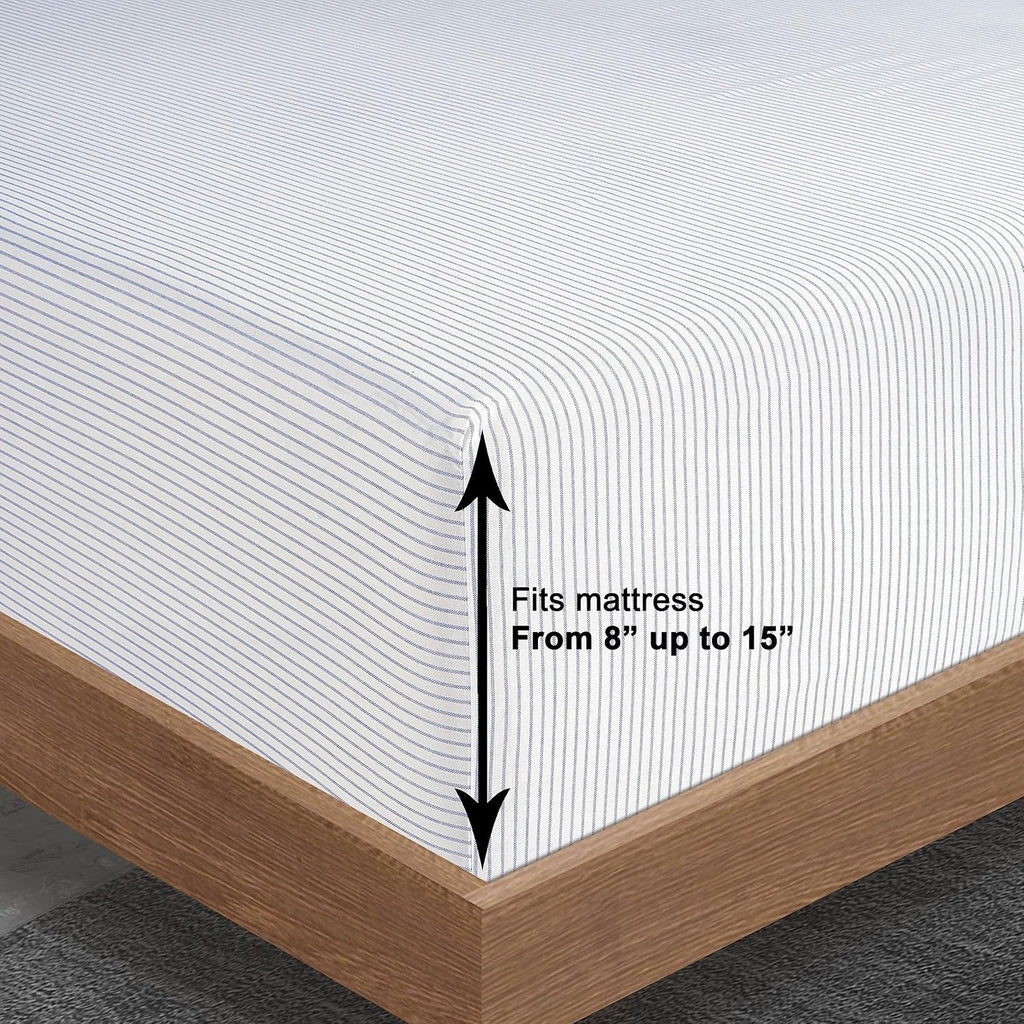 LANE LINEN Twin XL Fitted Sheet, 100% Organic Cotton 2-Piece Set (1 Fitted Sheet, 1 Pillowcase), Percale Weave, Bottom Sheet, Breathable…