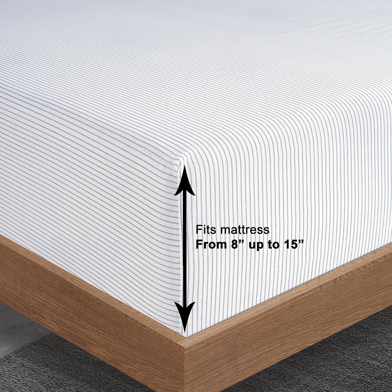 LANE LINEN Twin XL Fitted Sheet, 100% Organic Cotton 2-Piece Set (1 Fitted Sheet, 1 Pillowcase), Percale Weave, Bottom Sheet, Breathable…