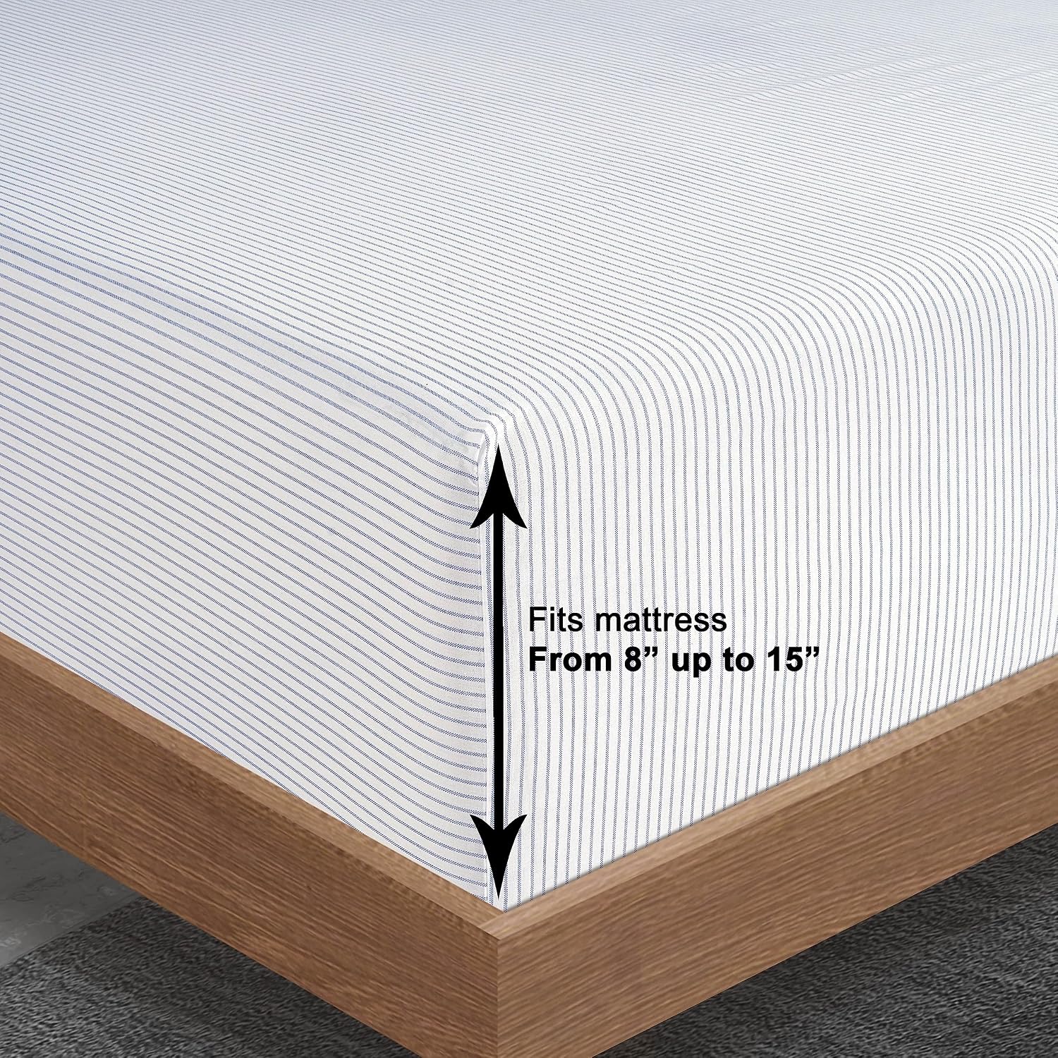 LANE LINEN 100% Organic Cotton Only Fitted Sheet Queen (Includes Pillowcases), 3 PC Set Percale Weave, Queen Size, Soft, Breathable…