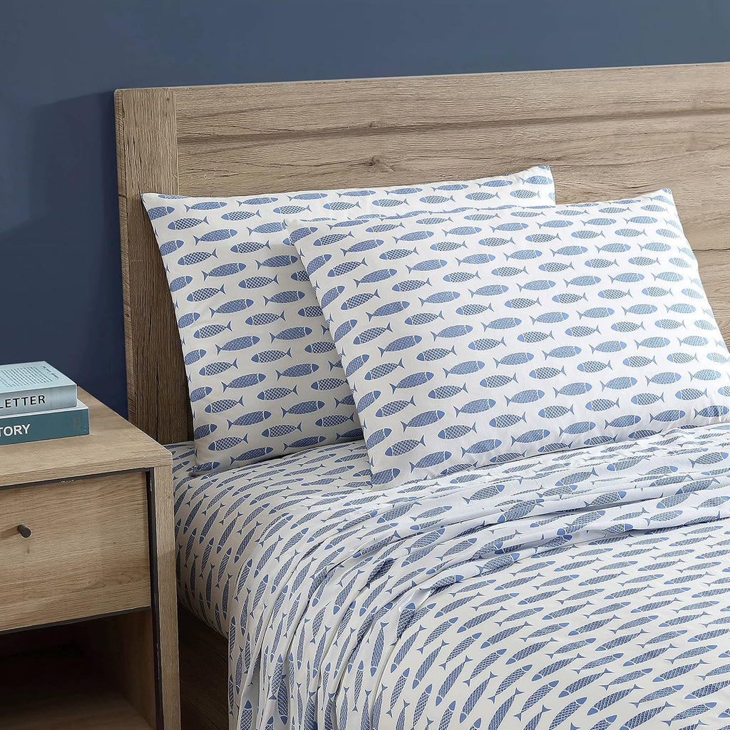 Nautica – Full Size Sheet Set, Crisp Cotton Percale Bedding with Matching Pillowcases, Lightweight & Breathable Bed Sheets, Deep Pocket, Co…