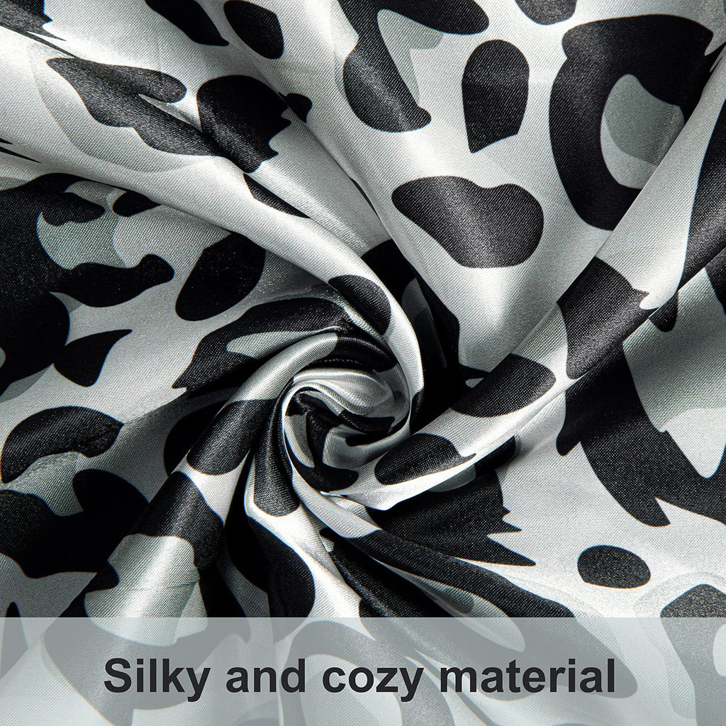 Ntbay 2 Pack Satin Queen Pillowcases for Hair and Skin, Luxurious and Silky Leopard Printed Pillow Cases with Envelope Closure, 20x30 Inche…