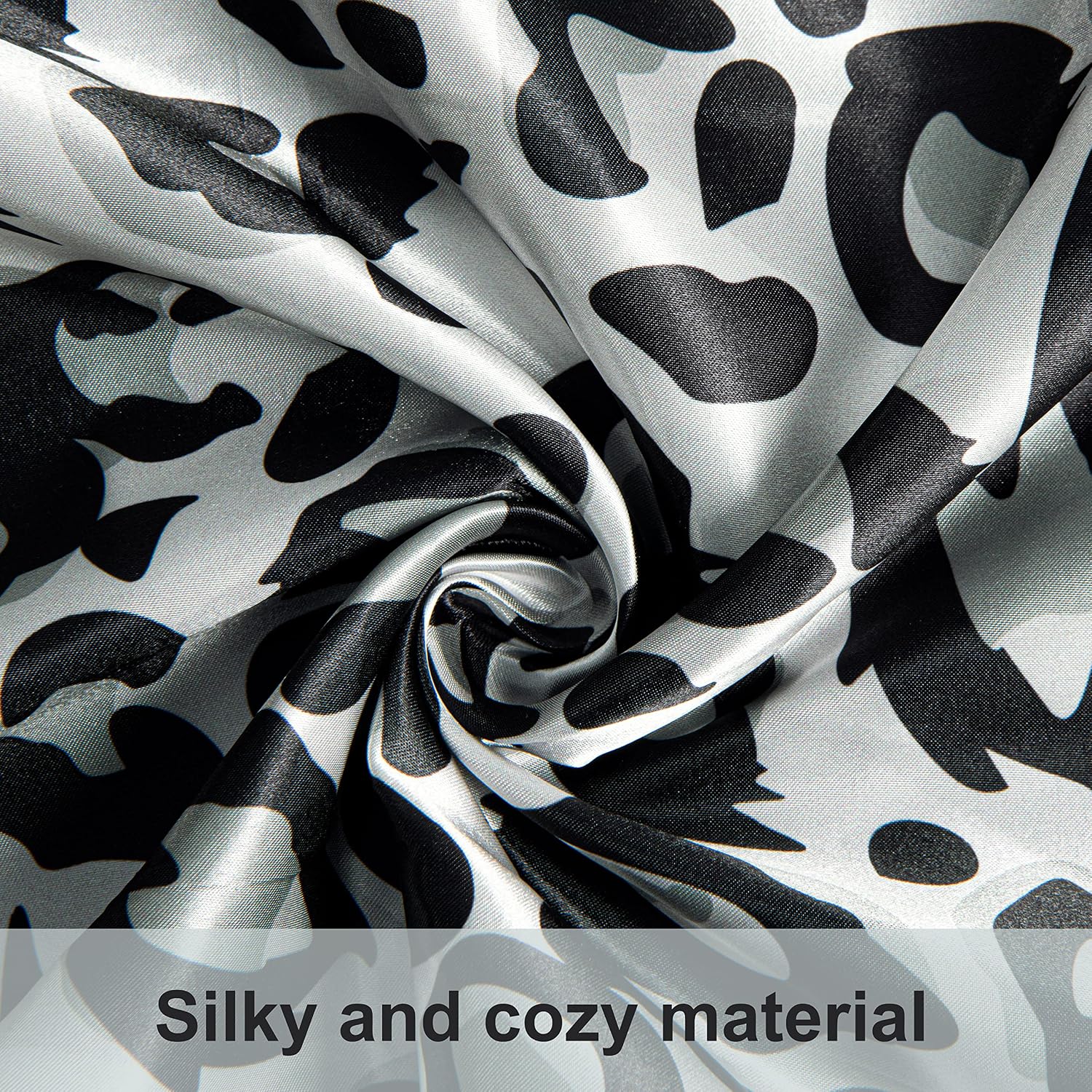 Ntbay 2 Pack Satin Queen Pillowcases for Hair and Skin, Luxurious and Silky Leopard Printed Pillow Cases with Envelope Closure, 20x30 Inche…