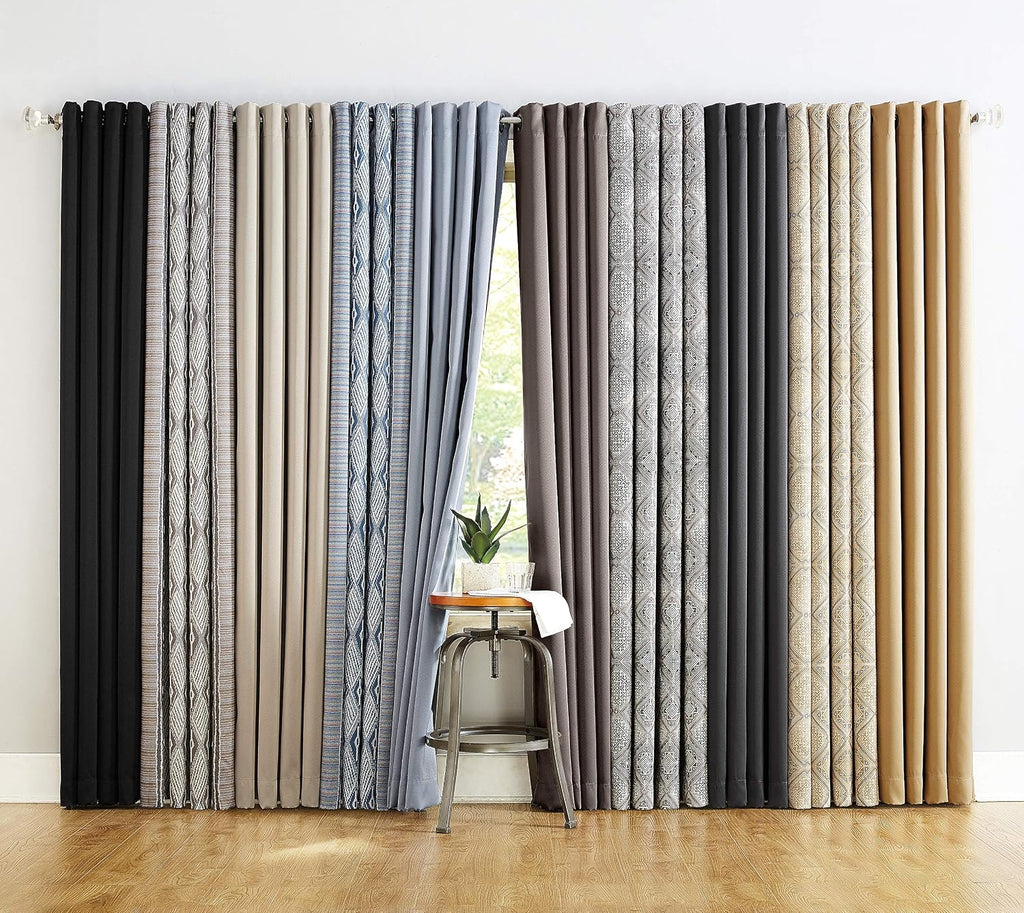 Sun Zero Nordic 2-Pack Theater Grade Noise Reducing Extreme 100% Blackout Grommet Curtain Panel Pair, 52" x 108, Coal Gray