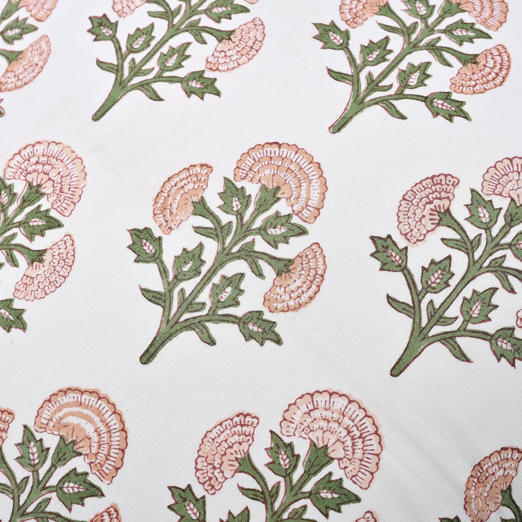 Ridhi Block Print Mughal Buta Peach Pillow Cover 18" x 18" (Pack of 2) Decorative Couch Pillows for Living Room, Farmhouse Chic Boho Cute O…