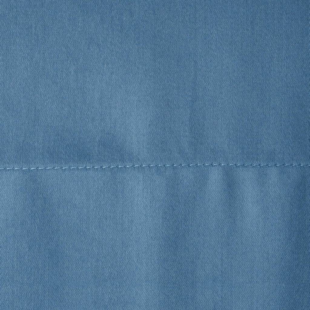 WelhomeByWelspun Welhome 100% Cotton Percale 4-Piece Queen Size Solid Bed Sheets Set, 1 Fitted, 1 Flat Sheet with 2 Pillowcases, Blue Cotto…