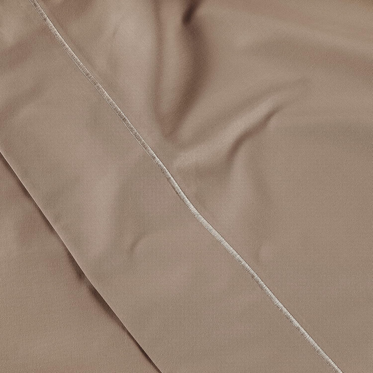 LaneLinen LANE LINEN Pillow Case Covers King Set of 2 100% Egyptian Cotton Sateen Soft Cool & Smooth Cases - Taupe Cotton