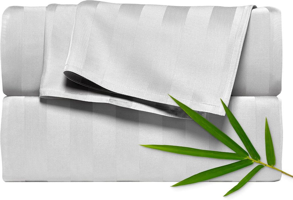 PureBamboo Pure Bamboo Full Sheets, Genuine 100% Organic Viscose Derived from Bamboo Bed Sheet Set, Luxuriously Soft & Cooling, Double Stit…