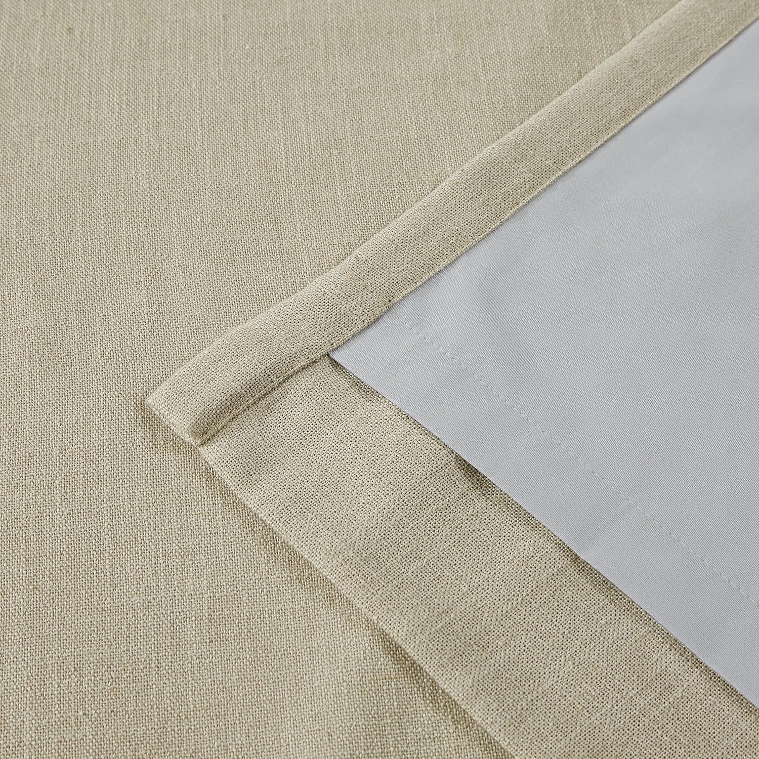 VisionHome Vision Home Sand Pinch Pleated Full Blackout Curtains Linen Blended Room Darkening Window Curtains 120 inch for Living Room Bedr…