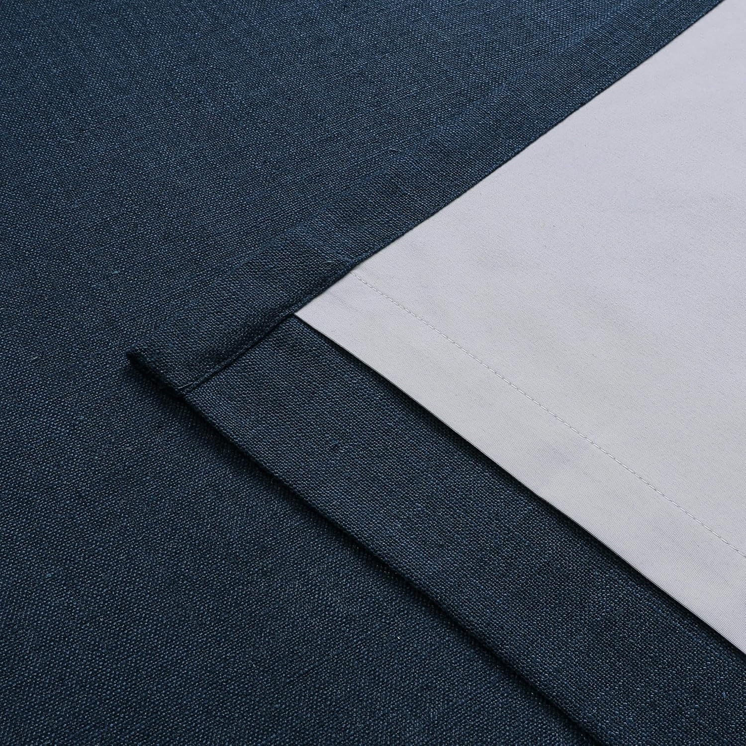 VisionHome Vision Home Navy Blue Pinch Pleated Full Blackout Curtains Linen Blended Room Darkening Window Panels 90 inch for Living Room Be…