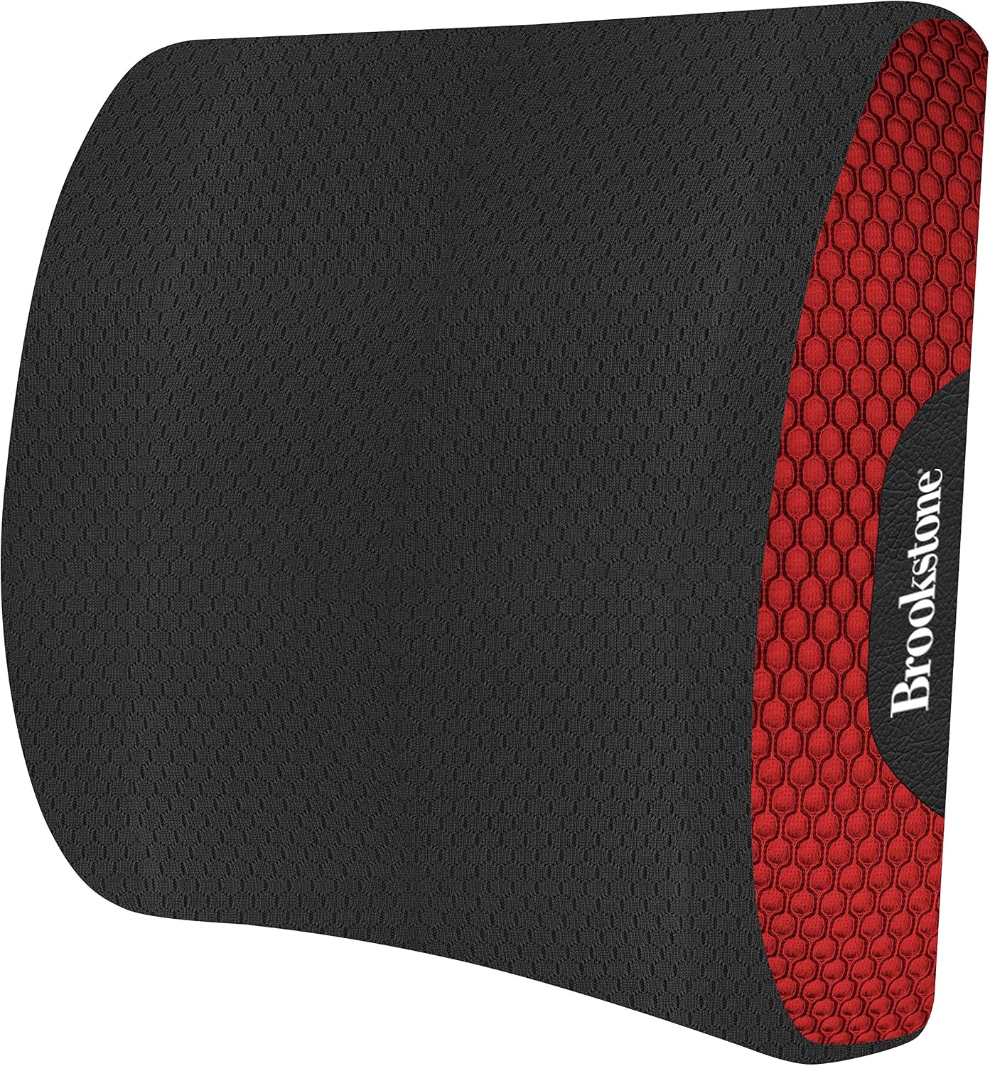 Brookstone BK1201 - Luxurious Lumbar Support Pillow for Car or Office Chair, Back Cushion with Premium Grade Memory Foam, Breathable and…