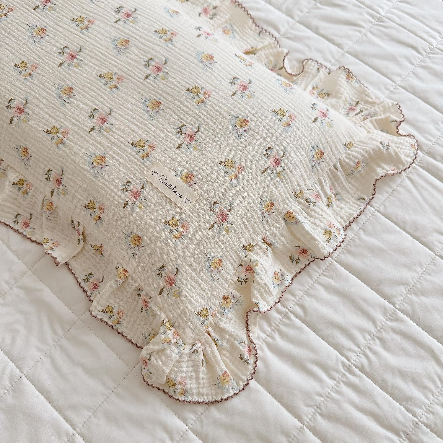 BuLuTu Cotton Muslin Kids Toddler Pillowcase with Cute Azalea Flowers Pattern Super Soft Crib Nursery Pillowcase for Boys, Girls, Bedding…
