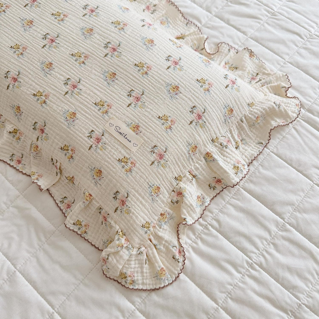 BuLuTu Cotton Muslin Kids Toddler Pillowcase with Cute Azalea Flowers Pattern Super Soft Crib Nursery Pillowcase for Boys, Girls, Bedding…