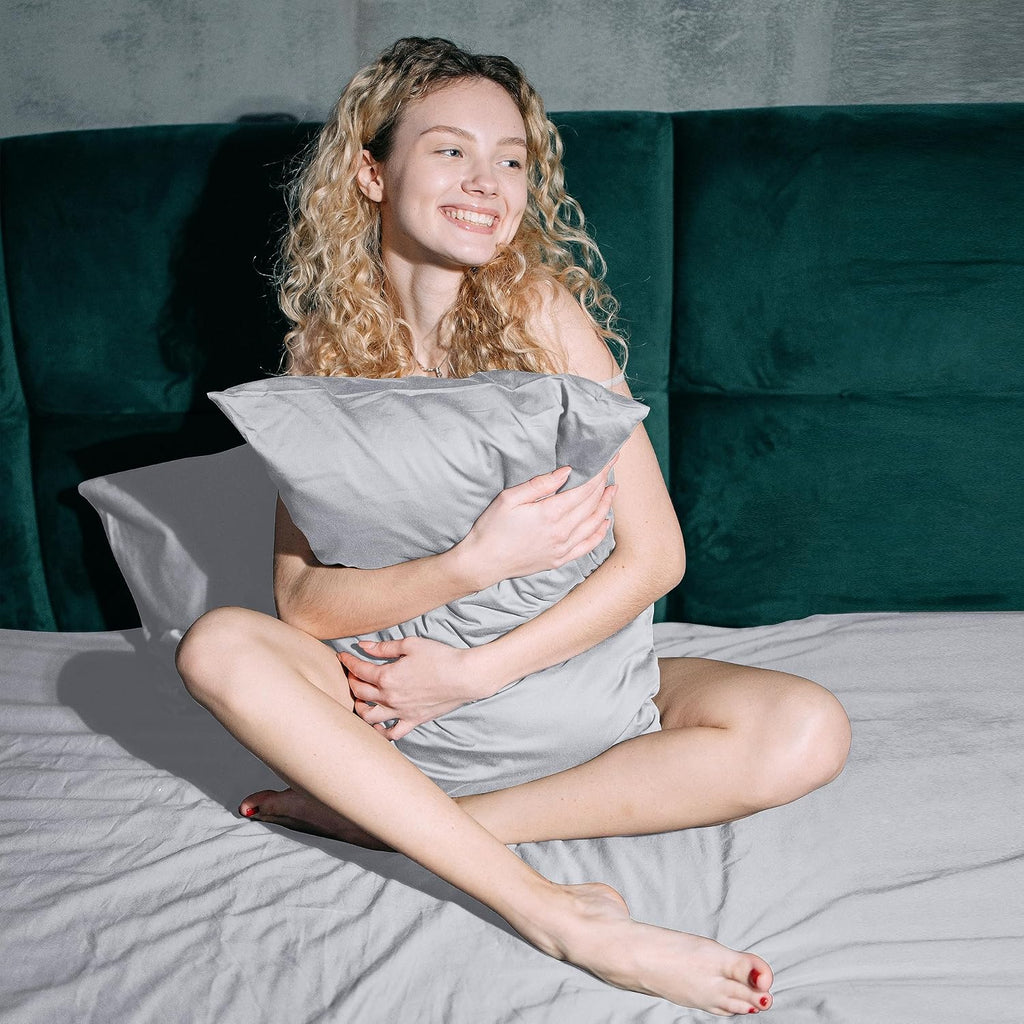ShunjieHome 100% Egyptian Cotton Pillow Protectors Set of 4, 600 Thread Count King Size Bed Pillow Cases with Zipper, Sateen Weave Cooling…