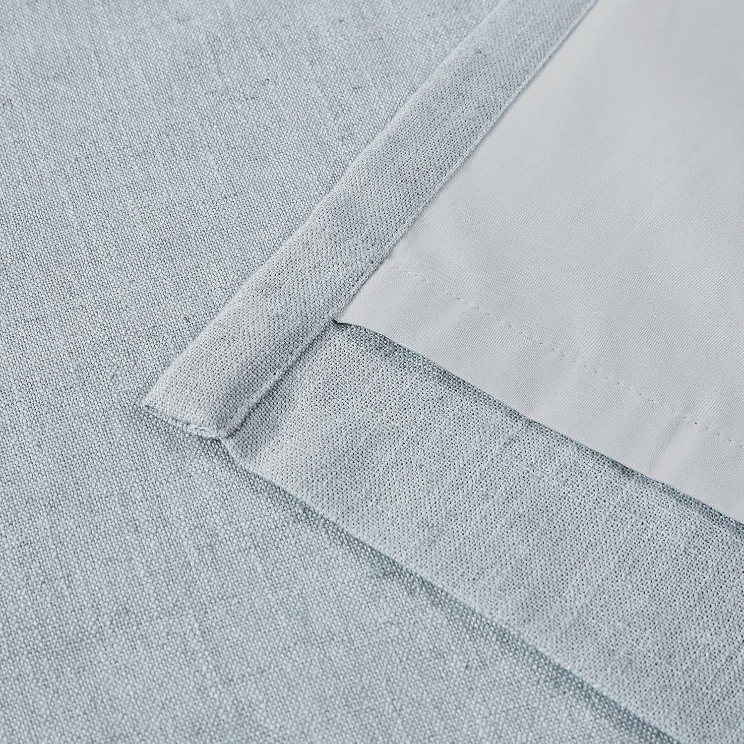 VisionHome Vision Home Blue Fog Pinch Pleated Full Blackout Curtains Linen Blended Room Darkening Window Curtains 102 inch for Living Room…