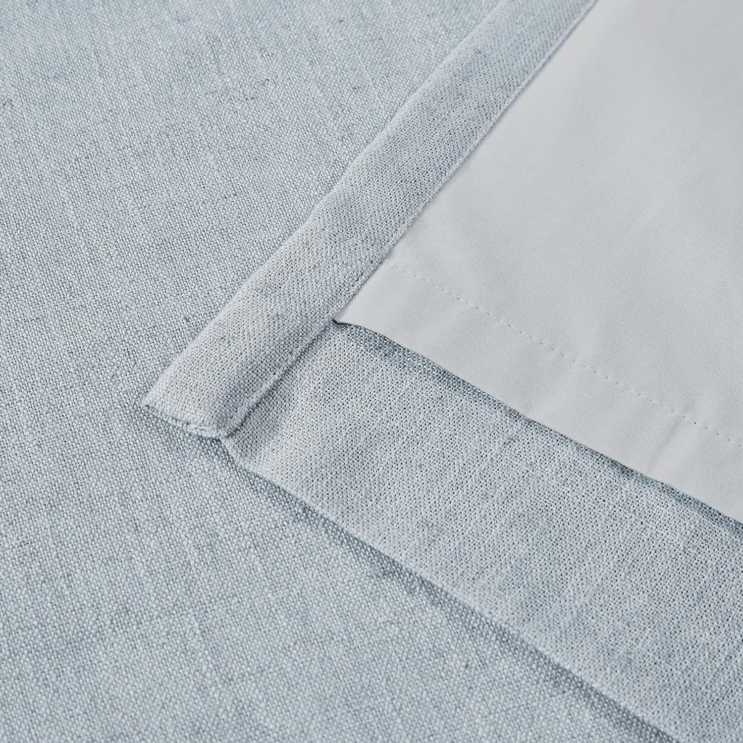 VisionHome Vision Home Blue Gray Pinch Pleated Full Blackout Curtains Linen Blended Room Darkening Window Curtains 112 inch for Living Room…