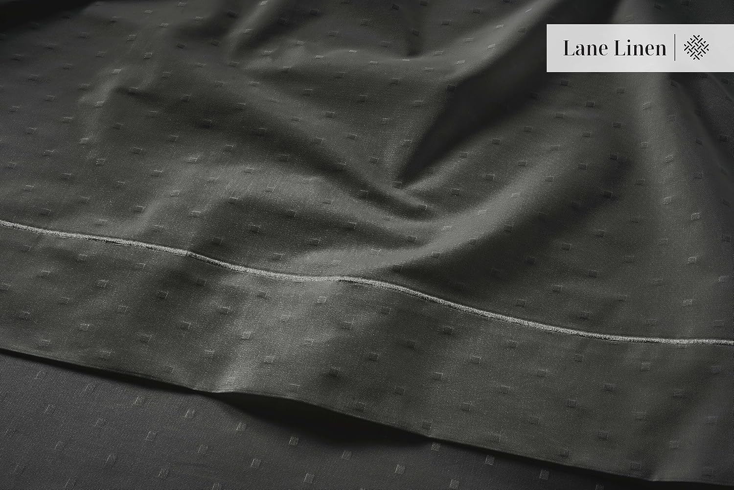 LaneLinen LANE LINEN Pillow Case Covers King, Set of 2, 100% Egyptian Cotton Sateen, Soft Cool & Smooth Pillow Cases - Swiss Dot - Charcoal…