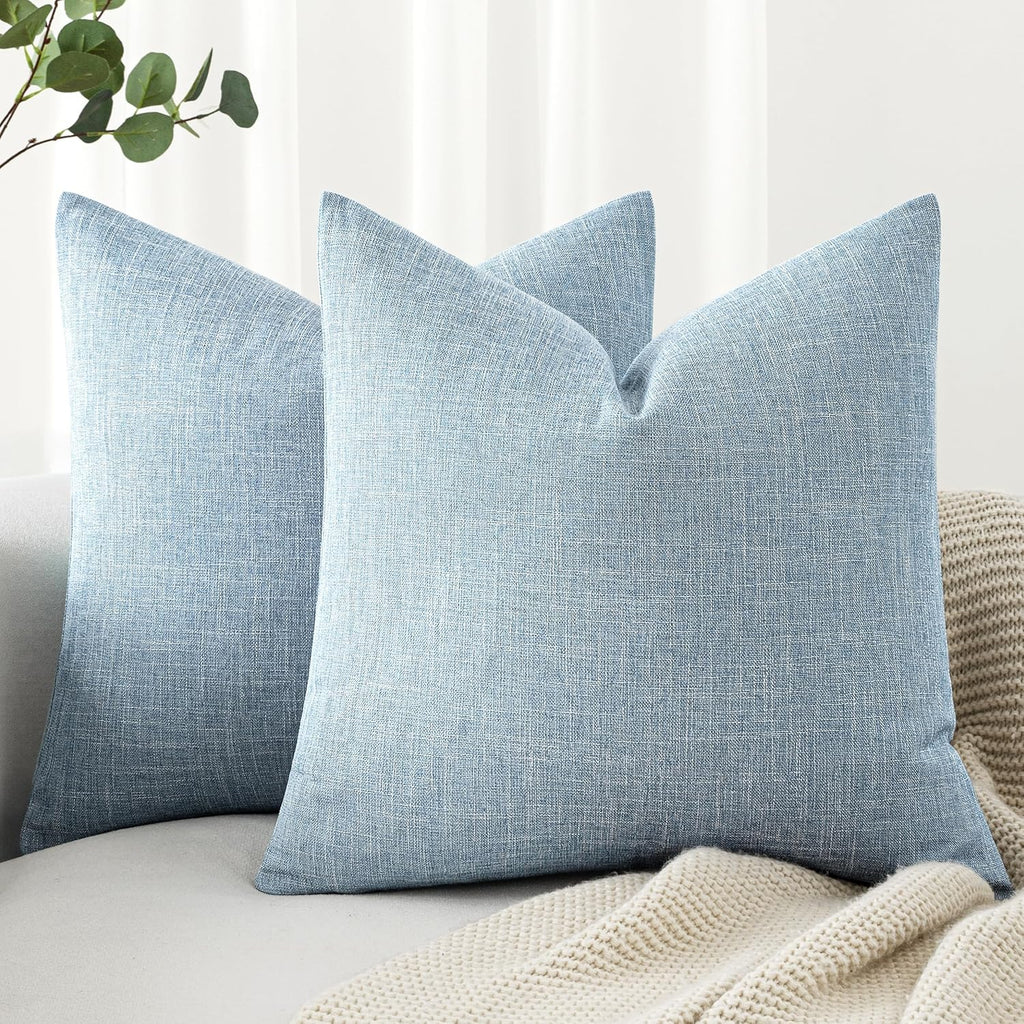 Miulee 26x26 Inch Pack of 2 Decorative Linen Burlap Textured Euro Pillow Covers Farmhouse Boho Accent Pillowcases Spring Coastal Home Decor…