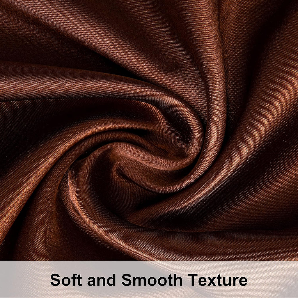 Ntbay 12 Pack Satin King Pillowcases for Hair and Skin, Luxurious and Silky Pillow Cases with Envelope Closure, 20 x 36 Inches, Brown 12 Pa…