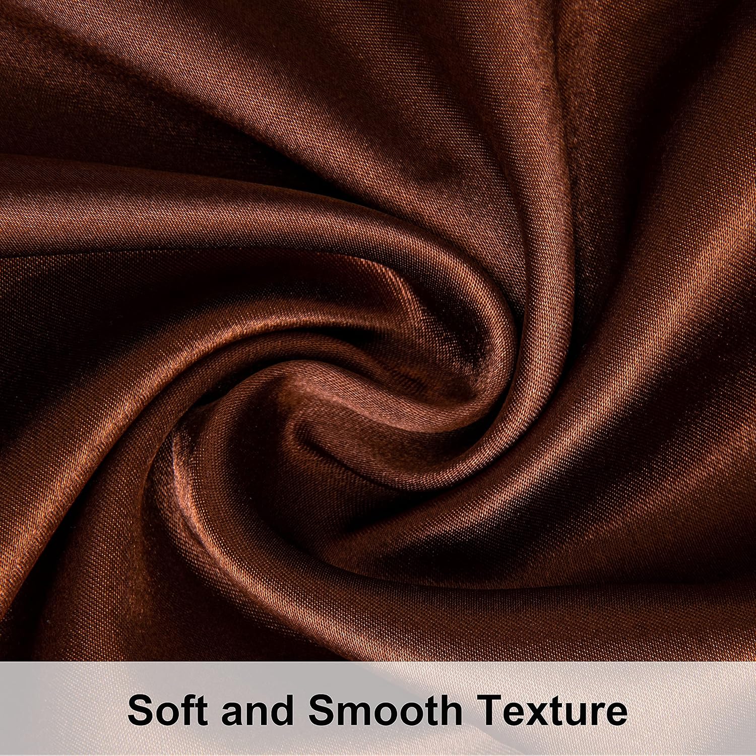 Ntbay 12 Pack Satin King Pillowcases for Hair and Skin, Luxurious and Silky Pillow Cases with Envelope Closure, 20 x 36 Inches, Brown 12 Pa…