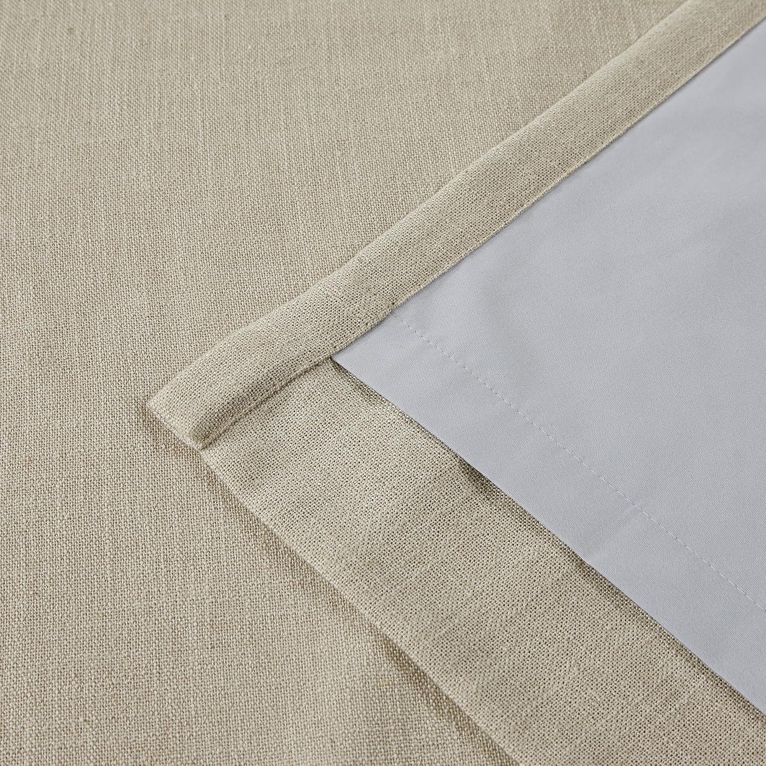 VisionHome Vision Home Sand Pinch Pleated Full Blackout Curtains Linen Blended Room Darkening Window Curtains 112 inch for Living Room Bedr…