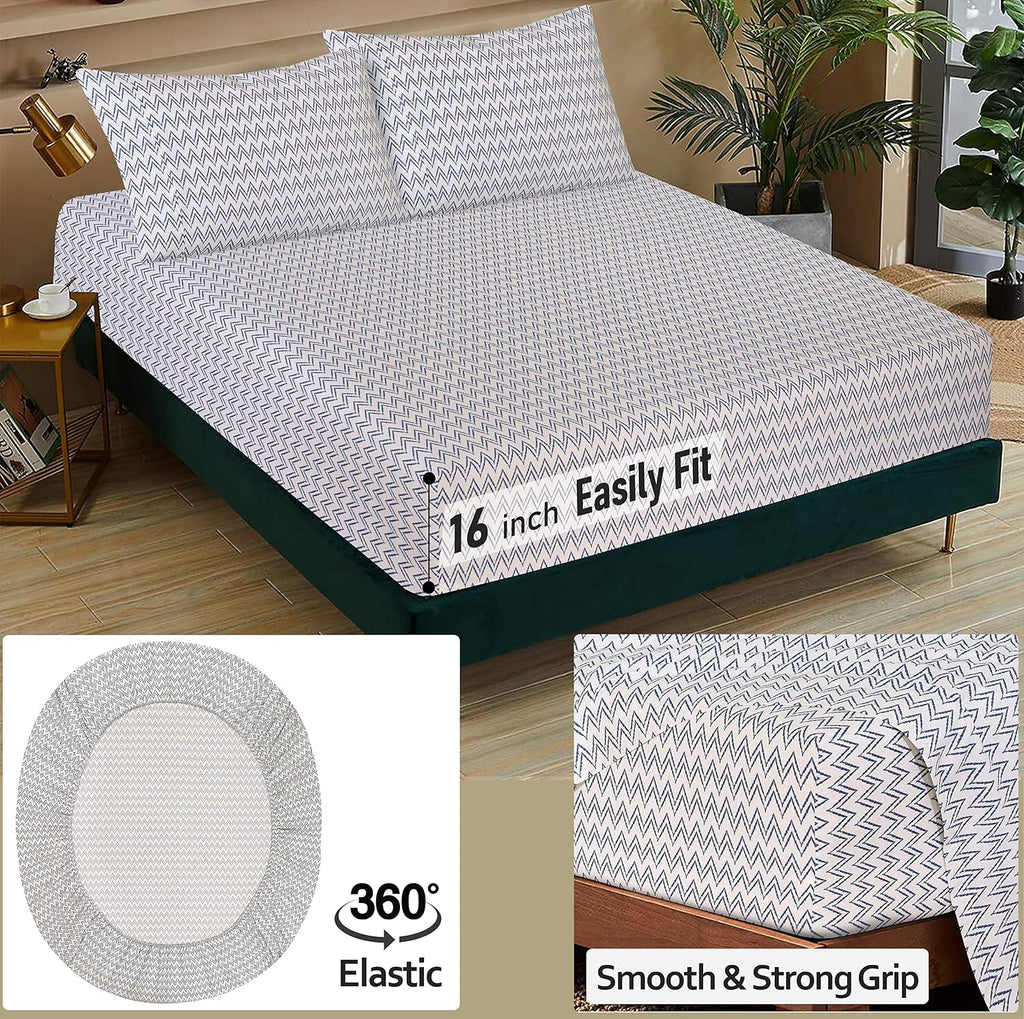 Ruvanti 100% Cotton Percale Sheets Twin XL Size – Crisp Cooling Bed Sheets for Hot Sleepers, Deep Pocket 16”, Soft Breathable & Durable Hot…